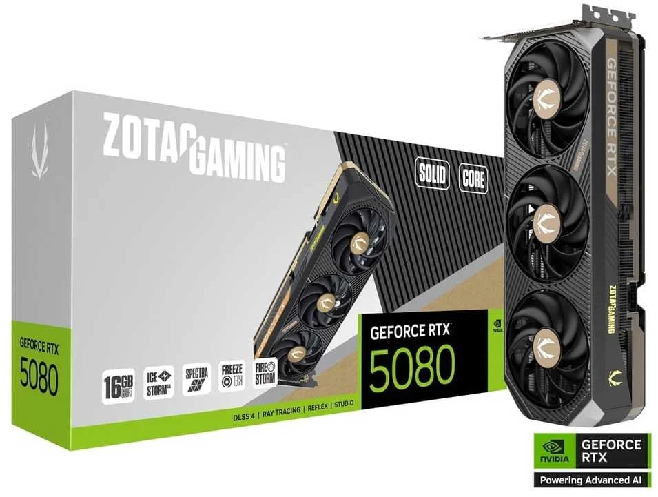 Vaizdo plokštė ZOTAC GAMING GeForce RTX 5080 SOLID CORE (ZT-B50800D2-10P)