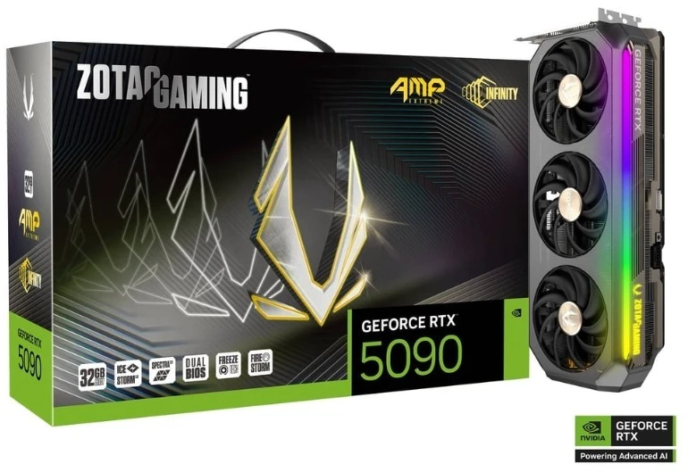 Vaizdo plokštė Zotac GAMING GeForce RTX 5090 AMP Extreme INFINITY NVIDIA 32 GB GDDR7