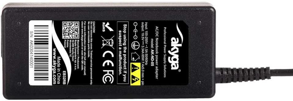 Kintamosios srovės adapteris akyga ak-nd-05 nešiojamajam kompiuteriui Dell (19.5v; 3.34a; 65w; 7.4mm x 5mm)