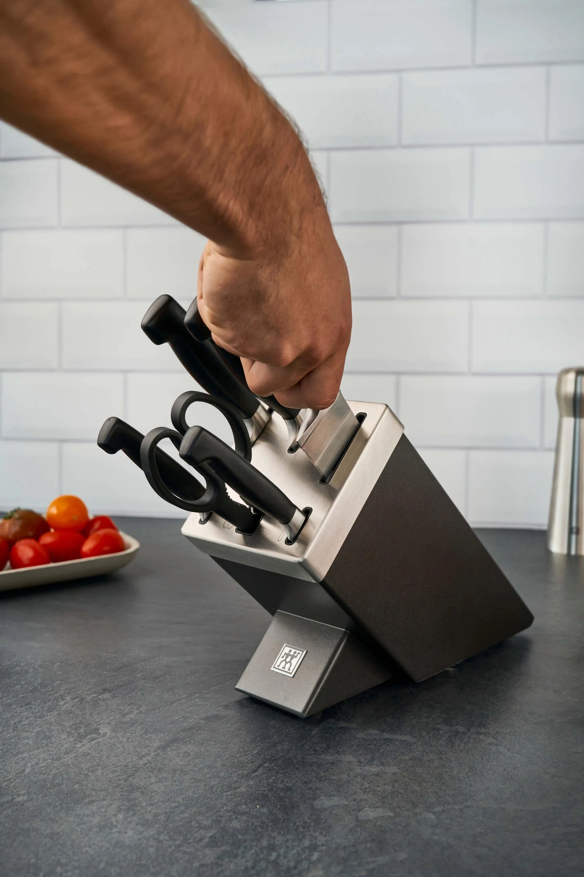 Zwilling Four Star 7 peilių rinkinys su bloku, pilkos spalvos