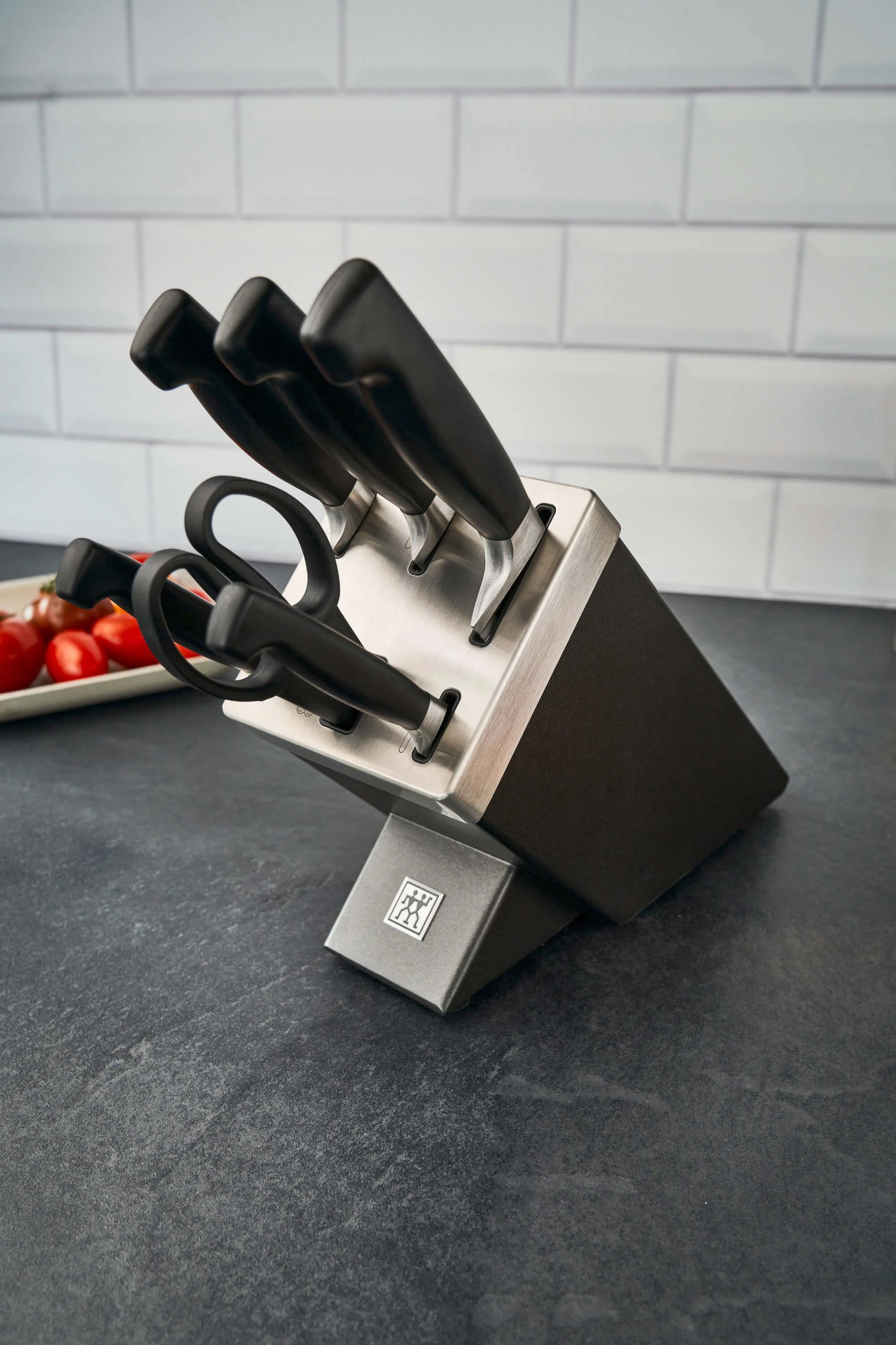 Zwilling Four Star 7 peilių rinkinys su bloku, pilkos spalvos