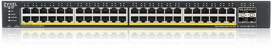Šakotuvas ZYXEL XGS1935-52HP, 52 prievadų LITE-L3 išmanusis valdomas POE komutatorius, 48x gigabito POE ir 4x 10G SFP+, hibridinis režimas, autonominis arba „Nebulaflex“ debesis, 375 vatų POE (5 metų garantija)