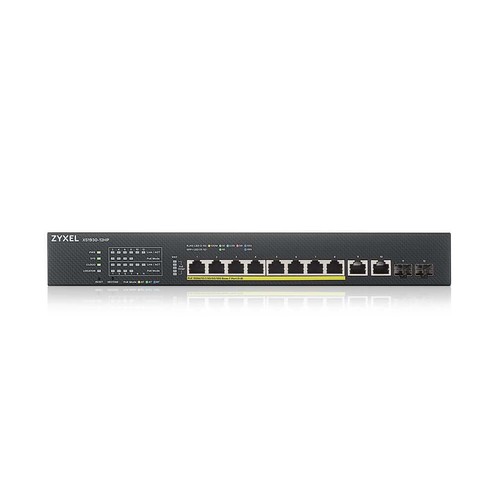 Šakotuvas Zyxel XS1930-12HP-ZZ0101F tinklo komutatorius Valdomas L3 10G Ethernet (100/1000/10000) Juoda Maitinimas per Eternetą (PoE)