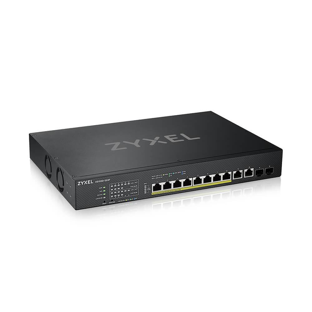 Šakotuvas Zyxel XS1930-12HP-ZZ0101F tinklo komutatorius Valdomas L3 10G Ethernet (100/1000/10000) Juoda Maitinimas per Eternetą (PoE)