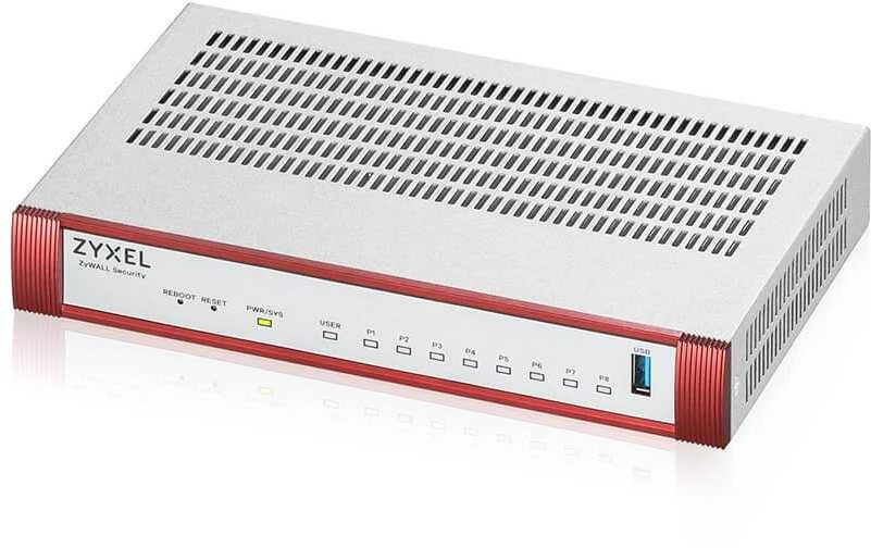 Maršrutizatorius ZYXEL USG FLEX 100 HP, 7 GIGABIT USER-DEFINABLE PORTS, 1*1G POE+, 1*USB WITH 1 YR ENTRY DEFENSE PACK