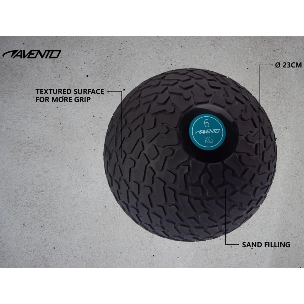 Svorinis kamuolys AVENTO 42DJ 6kg D23cm Juodas/mėlynas mėtymui
