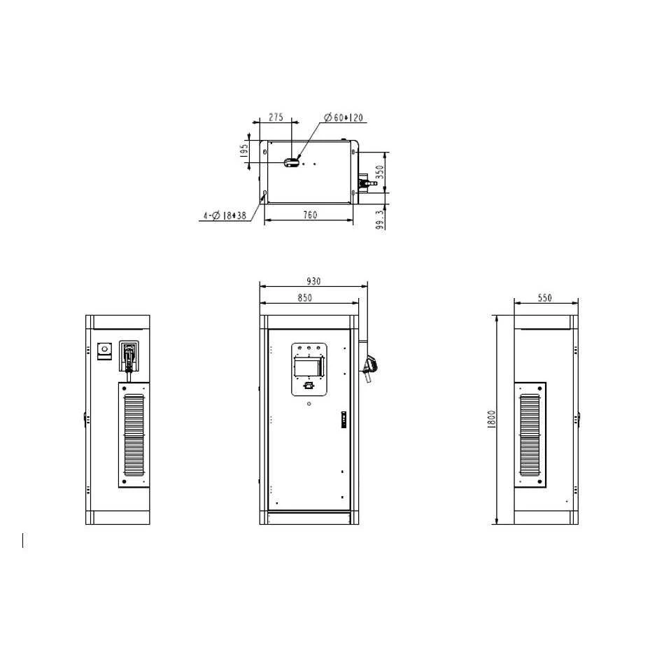 DC tipo įkrovimo stotelė - 60 kW CCS2 su 5m kabeliu (LAN, WLAN + GMS) OCPP 1.6