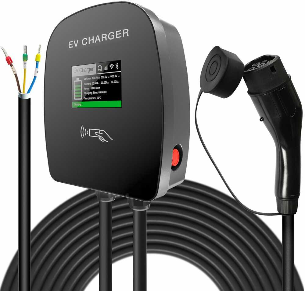 HYSUN firmos įkrovimo stotelė Wallbox 11kW su type 2 laidu, 5m ilgio, OCPP protokolu