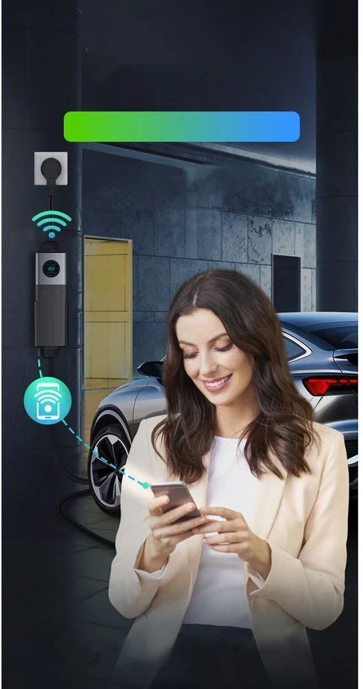 Įkrovimo laidas 220V - type 2 ( 16A, 1 fazė 3,3 kW) su Wi-Fi funkcija