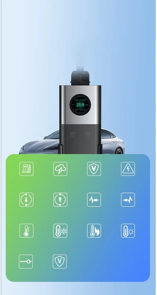 Įkrovimo laidas 480 V - type 2 ( 32A, 3 fazės 22 kW) su Wi-fi funkcija