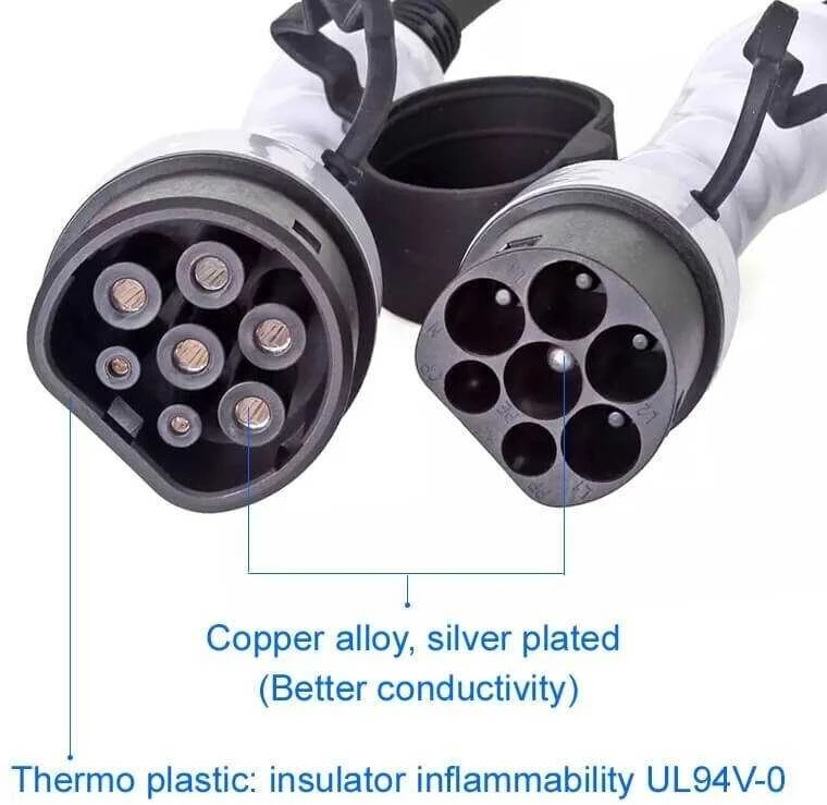 Įkrovimo laidas Type 2 - Type 2 ( 32A, 1 Fazė, 7KW ) - 10M