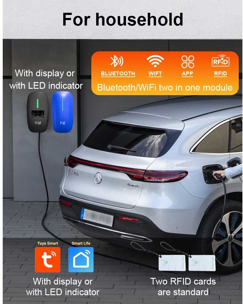Įkrovimo stotelė 11kW su programėle ir - type 2 laidu 5m ilgio