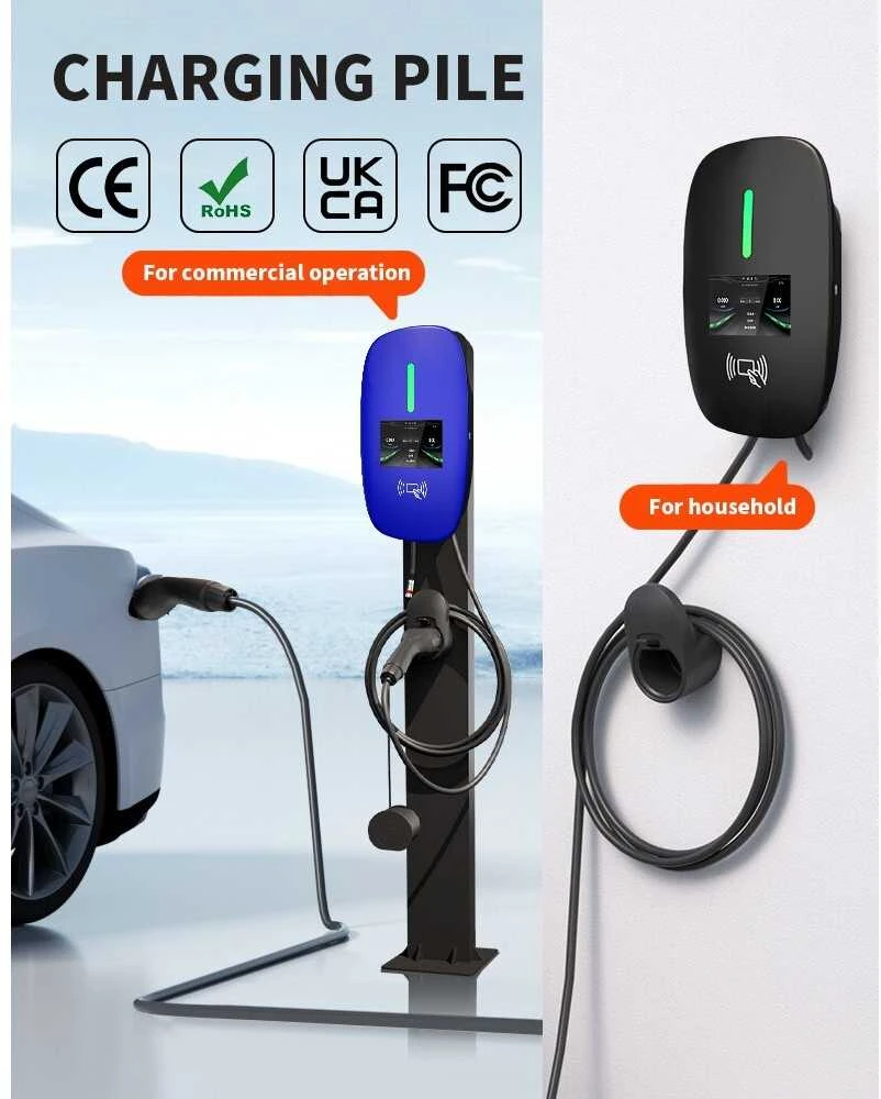 Įkrovimo stotelė 22kW su programėle ir - type 2 laidu 5m ilgio