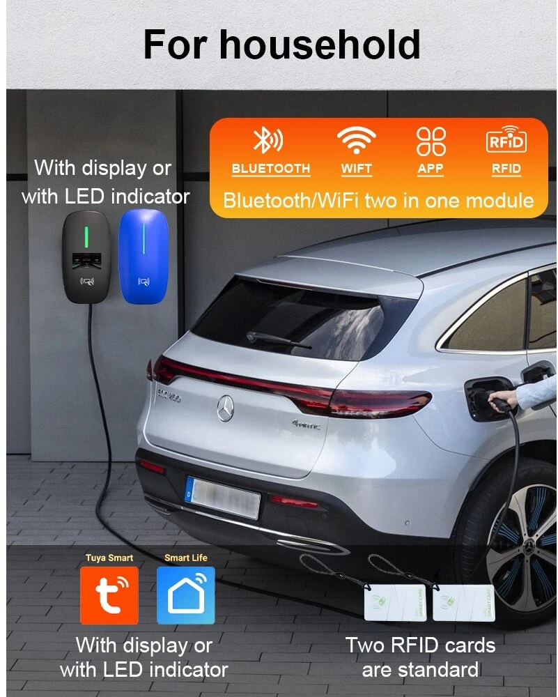 Įkrovimo stotelė 7kW su programėle ir - type 2 laidu 5m ilgio