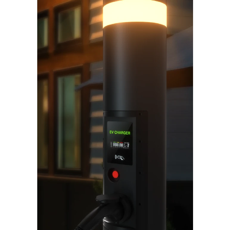 Įkrovimo stotelė EcoPillar 2x22kW su OCPP protokolu, valdymu Wi-fi