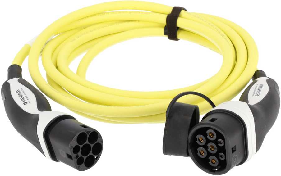 Spiralinis įkrovimo laidas Type 2 - Type 2 - ( 16A, 3 Fazės, 11KW )
