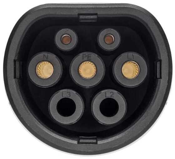 EV spiralinis įkrovimo laidas Type 2 - Type 2 - ( 32A, 1 Fazė, 6,6 KW )