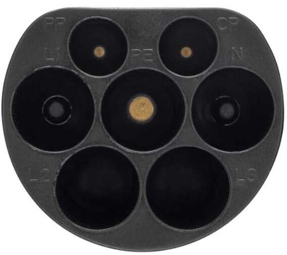 EV spiralinis įkrovimo laidas Type 2 - Type 2 - ( 32A, 1 Fazė, 6,6 KW )