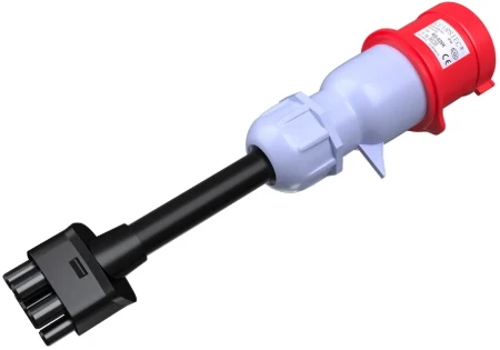 Tesla adapteris 16A į trifazę 480V raudoną rozete