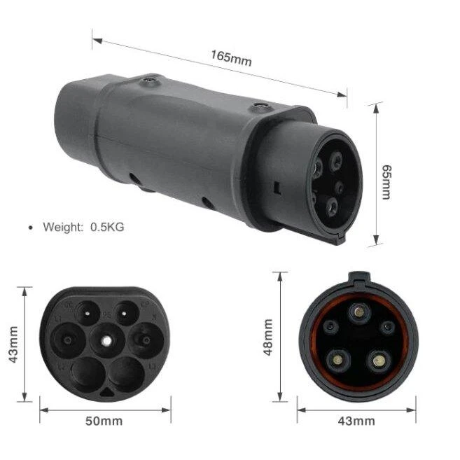 Type 1 - Type 2 adapteris be laido, 32A