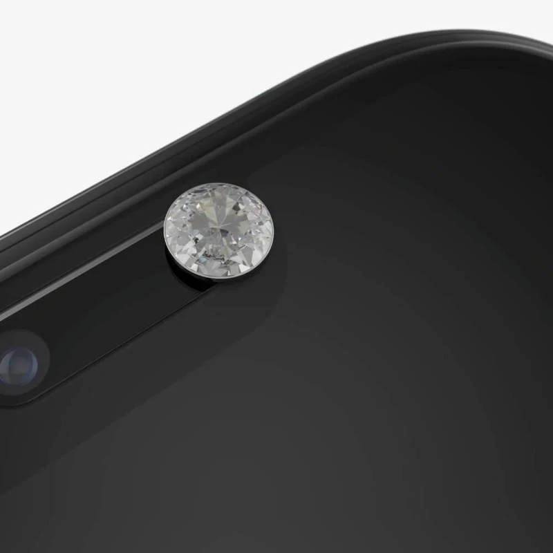 Panzer Glass PanzerGlass E2E Super+ grūdintas stiklas su fotoaparato dangteliu su Swarovski kristalu, skirtas iPhone XR / 11 - su juodu rėmeliu