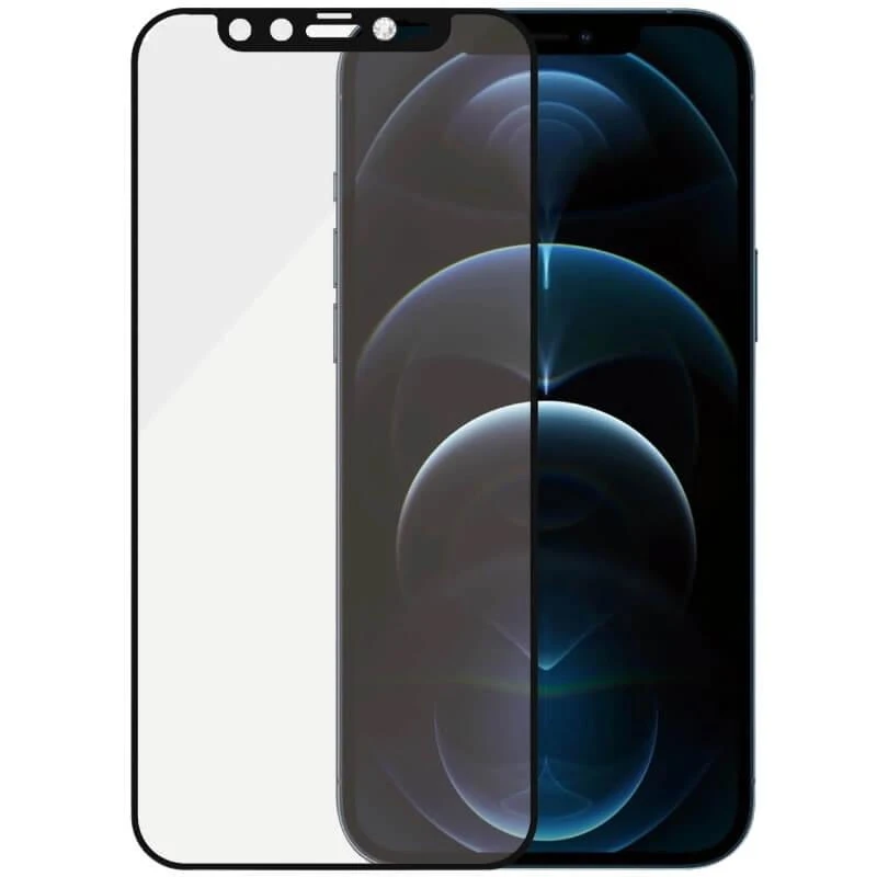 Panzer Glass PanzerGlass E2E mikrolūžių antibakterinis stiklas su fotoaparato dangteliu su Swarovski kristalu Apple iPhone 12 Pro Max - su Juodas rėmeliu