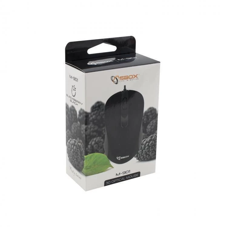 Sbox Technology SBOX optinė pelė 1000dpi, 3D, juodos spalvos (M-901B)