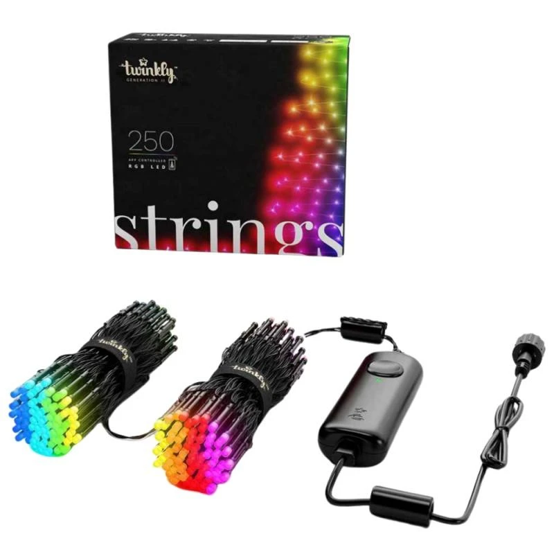 Kalėdinė išmanioji lempučių girlianda Twinkly Strings 250 LED RGB, daugiaspalvės
