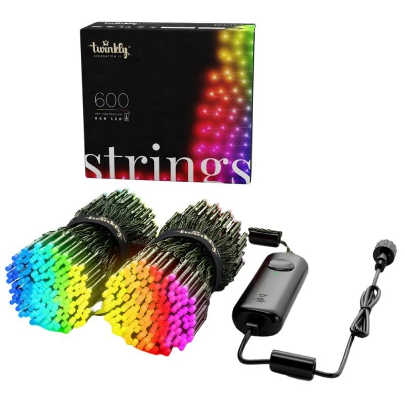 Kalėdinė išmanioji lempučių girlianda Twinkly Strings 600L 4,3mm RGB