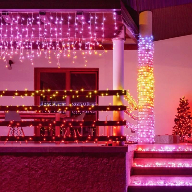 Kalėdinė lempučių girlianda Twinkly Icicle 190 Special LED RGB+W, varvekliai, daugiaspalvė