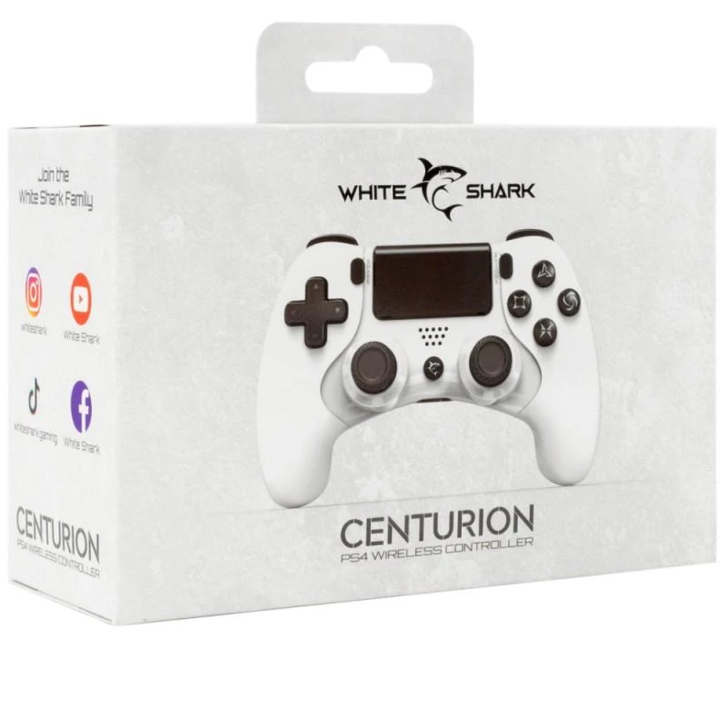 White Shark „Baltas Shark Baltas Shark Gamepad CENTURION“ skirtas PS3/PS4, baltas (GPW-4006)