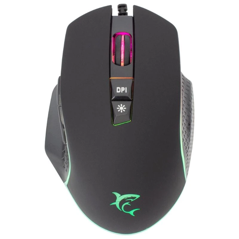 Žaidimų pelė White Shark Gareth Black su RGB pašvietimu