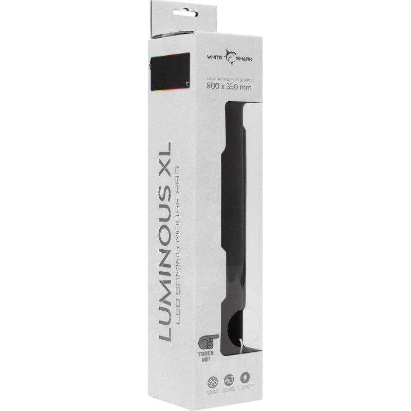 Pelės kilimėlis žaidimams su RGB pašvietimu White Shark Luminous XL, 800x350x3mm