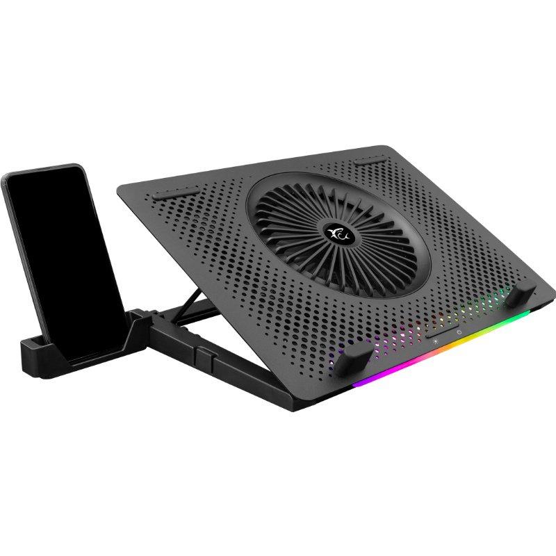Aušinimo stovas nešiojamam kompiuteriui White Shark Ice Master, iki 15,6", 5 ventiliatoriai, RGB pašvietimas