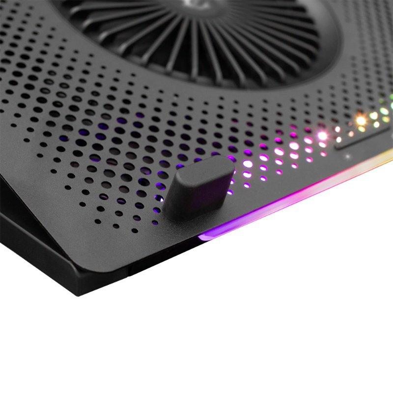 Aušinimo stovas nešiojamam kompiuteriui White Shark Ice Master, iki 15,6", 5 ventiliatoriai, RGB pašvietimas