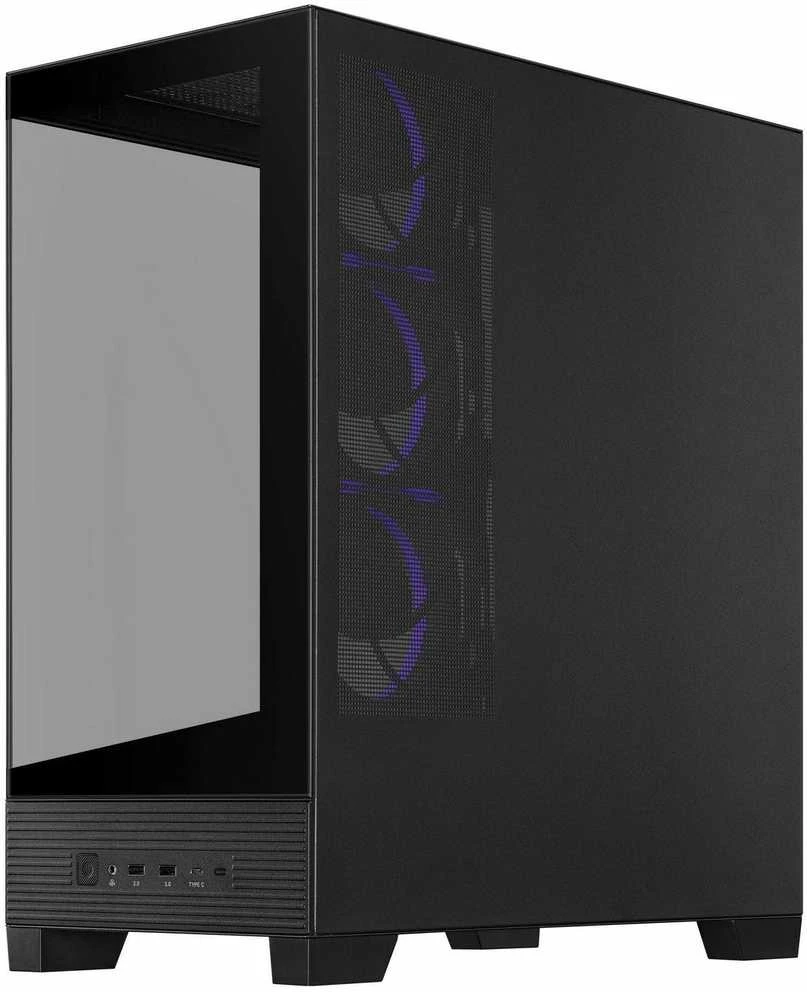 ASUS A31 PLUS TG ARGB kompiuterio korpusas Midi Tower su skaidriu šoniniu langu, suderinamas su ATX / BTX / MicroATX / Mini-ITX, juodos spalvos