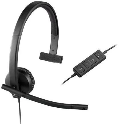Logitech H570e vienpusės ausinės su laidiniu valdymu