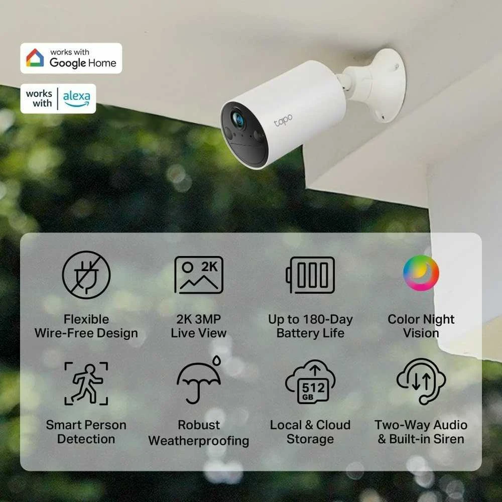 Išmanioji bevielė vidaus/lauko saugumo kamera TP-LINK Tapo C410