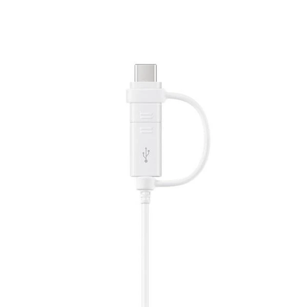 „Samsung“ kombinuotasis laidas (USB-C ir mikro-USB), baltas