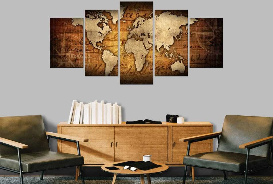 Artgeist Akrilo stiklo paveikslas - Bronze map I