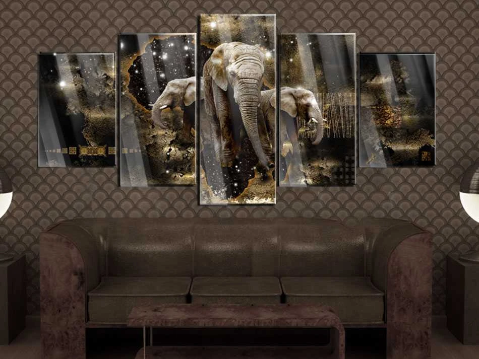 Artgeist Akrilo stiklo paveikslas - Brown Elephants