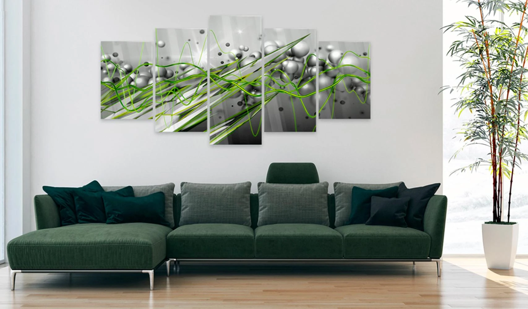 Artgeist Akrilo stiklo paveikslas - Žalias Rhythm