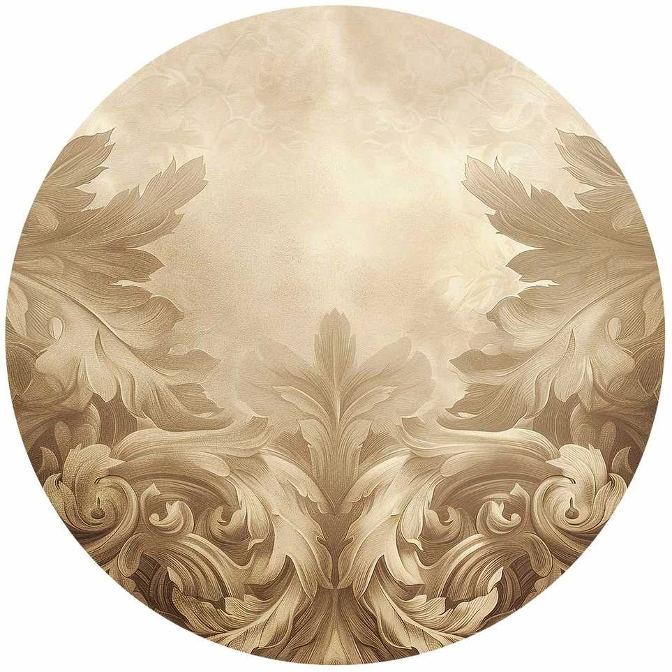Artgeist Apvalus fototapetas - Carved ornaments in shades of sepia