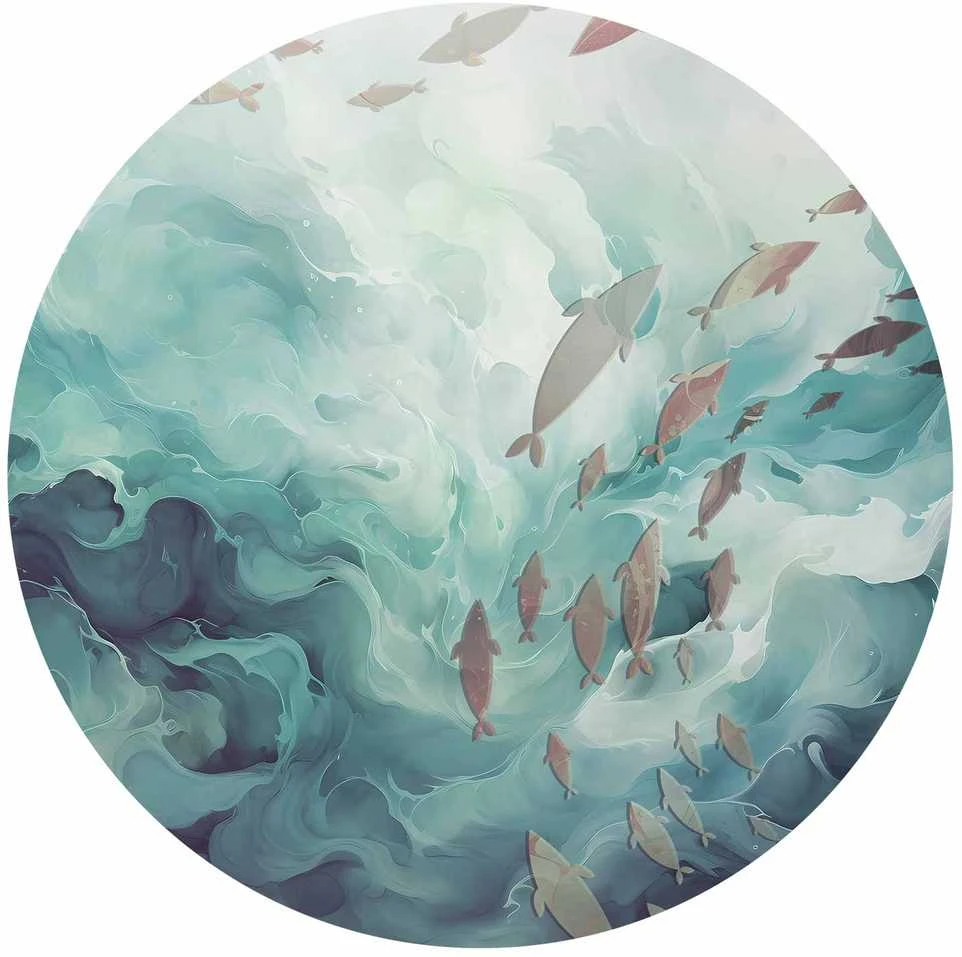 Artgeist Apvalus fototapetas - Fish in the ocean