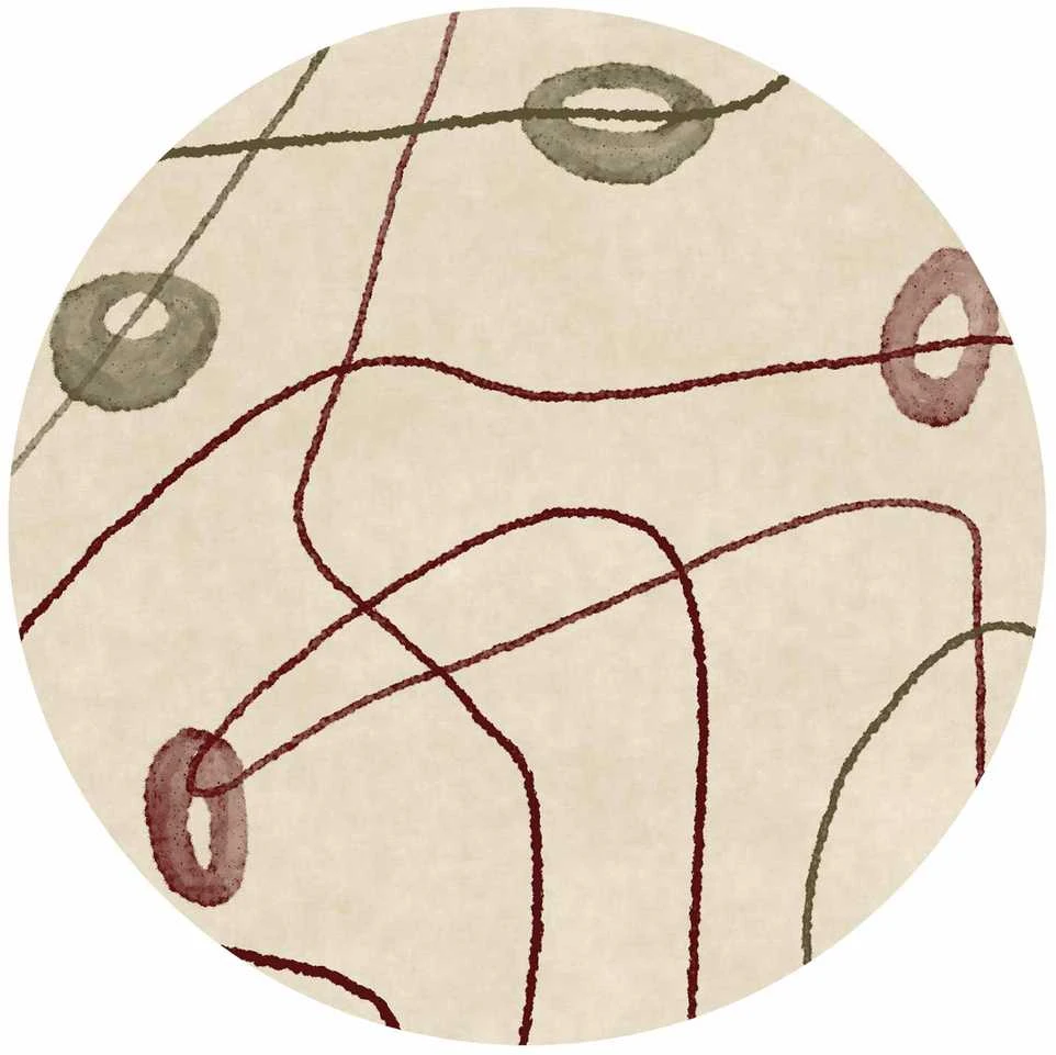 Artgeist Apvalus fototapetas - Lines and shapes – bead labyrinth on a pale washed background
