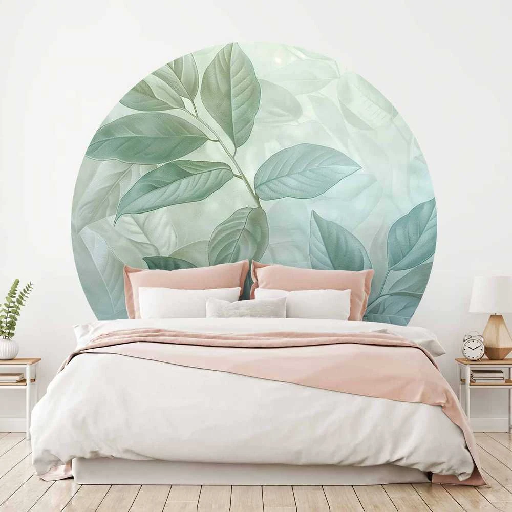 Artgeist Apvalus fototapetas - Mint leaves: large botanical motif