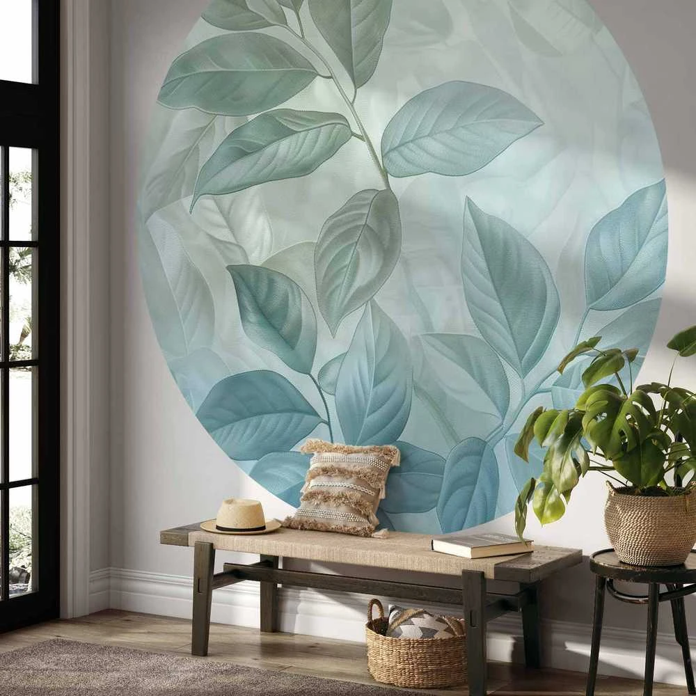 Artgeist Apvalus fototapetas - Mint leaves: large botanical motif