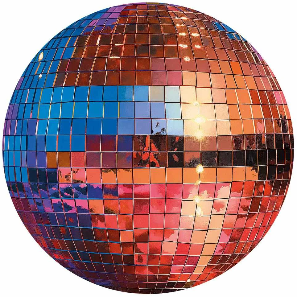 Artgeist Apvalus fototapetas - Old auksinis disco ball