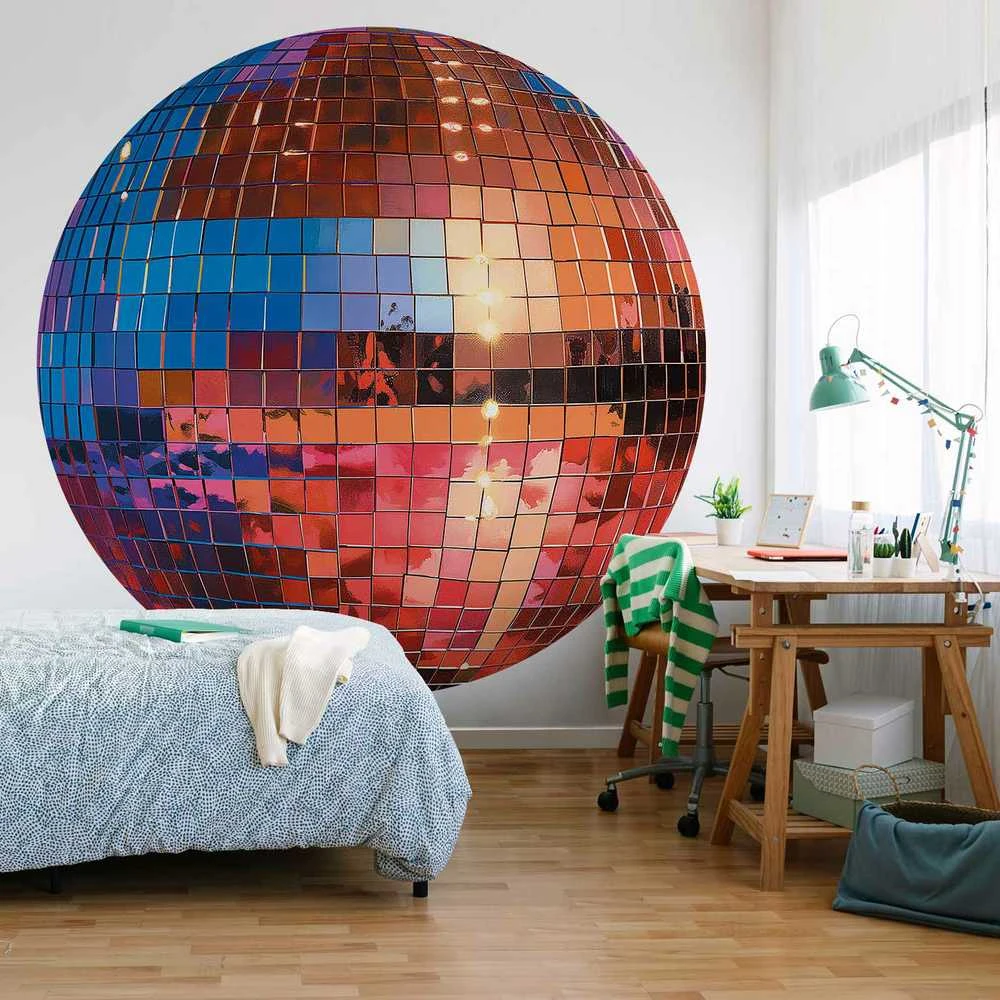 Artgeist Apvalus fototapetas - Old auksinis disco ball