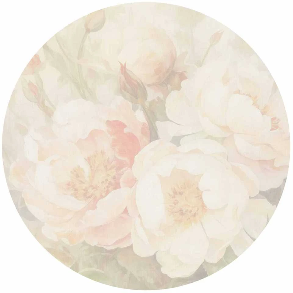 Artgeist Apvalus fototapetas - Peonies in the mist